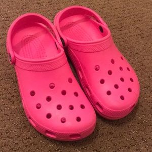 Neon Pink Crocs